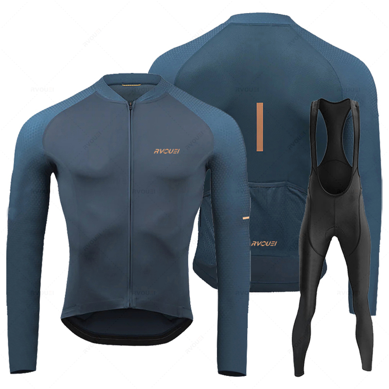 Cycling Bib Shorts - Rvouei 통기성 긴 소매 사이클링 저지