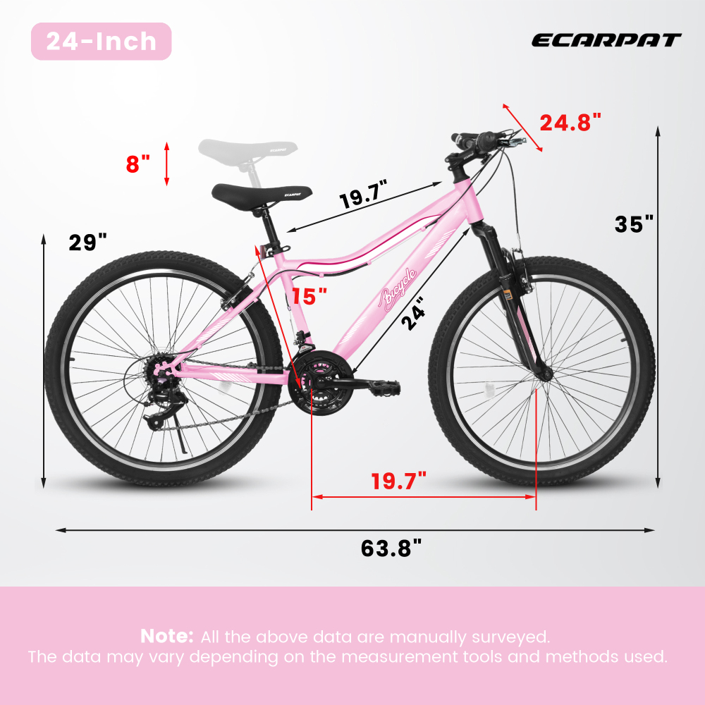 Carbon Bike Frame - 남성 여성 청소년용 24/26인치 산악 자전거,