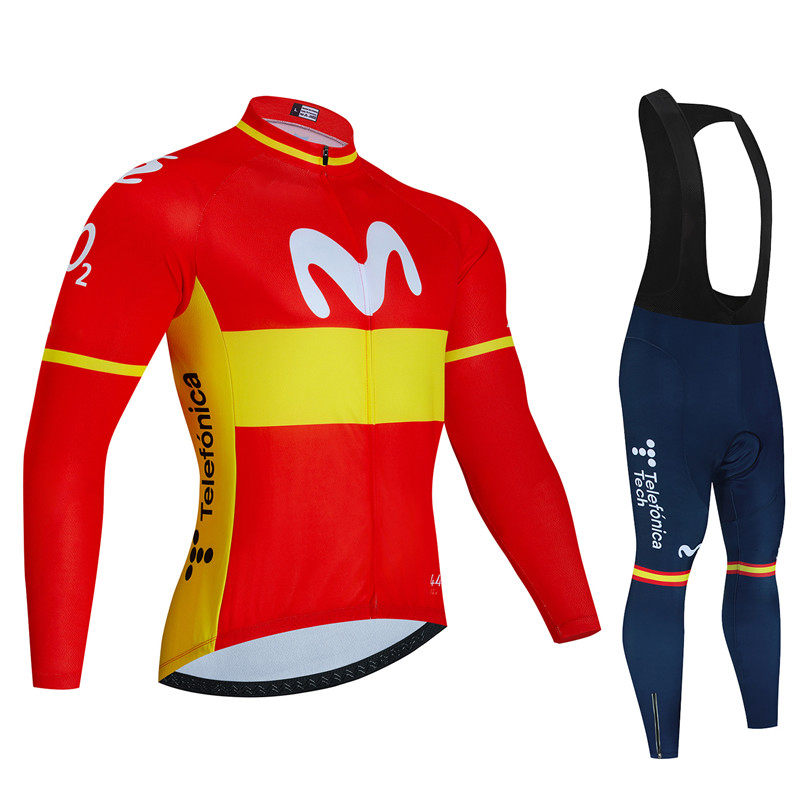 스페인 Movistar 가을 긴 소매 사이클링 저지 세 - Cycling Gear Brands 리뷰 및 가격