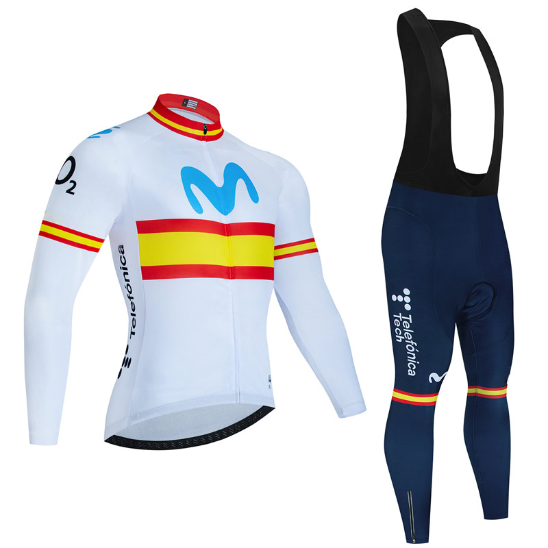 스페인 Movistar 가을 긴 소매 사이클링 저지 세 - Cycling Gear Brands 리뷰 및 가격