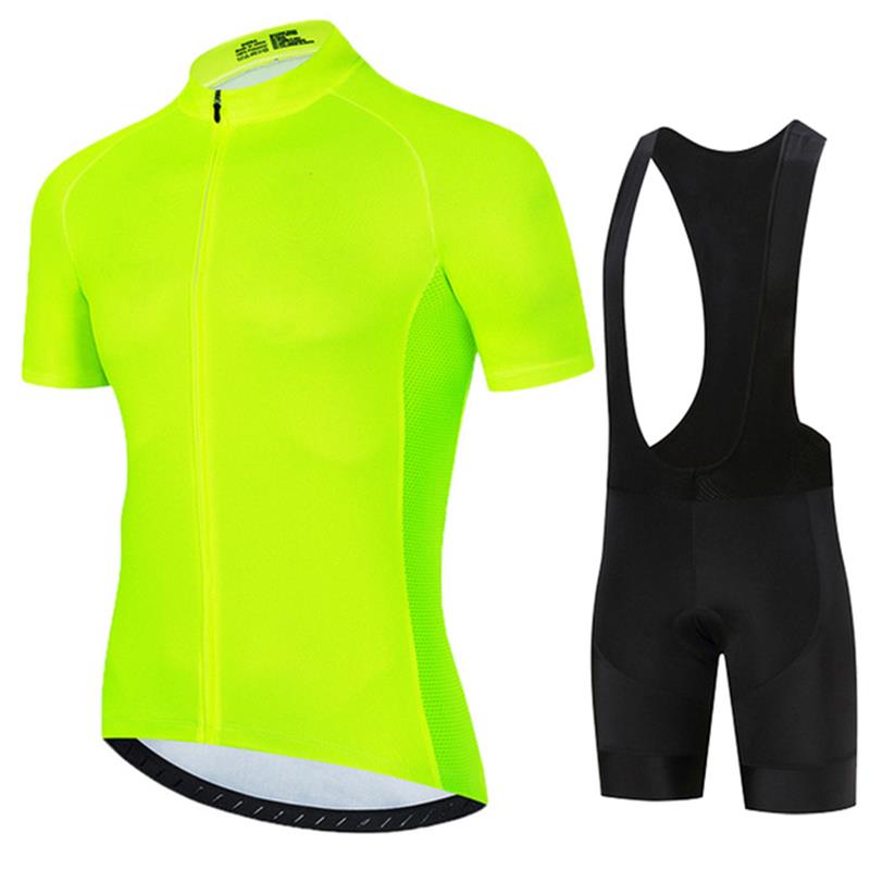 남성용 반팔 사이클링 저지, 형광 녹색 2024 단색, - Cycling Bib Shorts 리뷰 및 가격