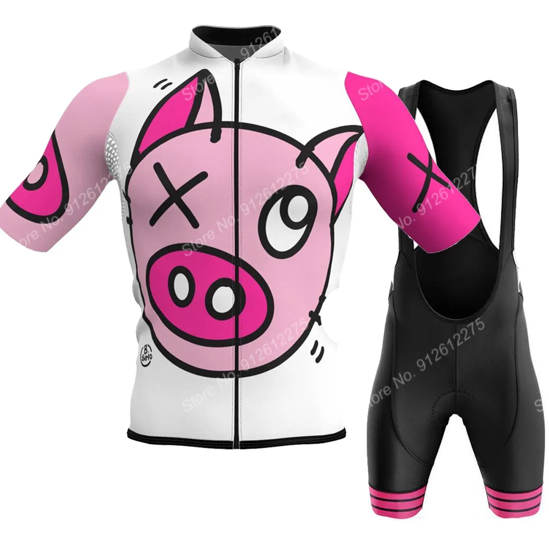 세트 만화 만화 돼지 2023 사이클링 저지 남성 여름 - Cycling Gear Jersey 리뷰 및 가격