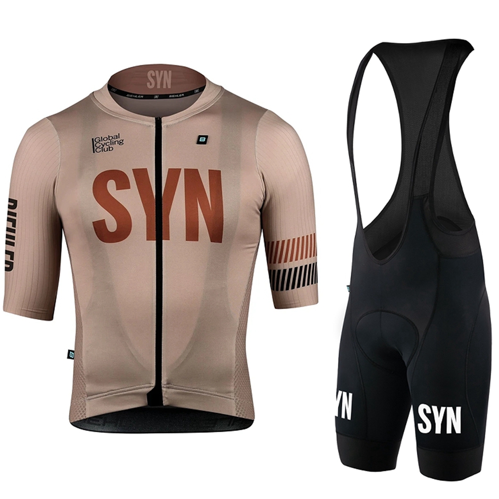 SYN 다크 브라운 남성용 반팔 사이클링 저지 및 턱받 - Cycling Bib Shorts 리뷰 및 가격