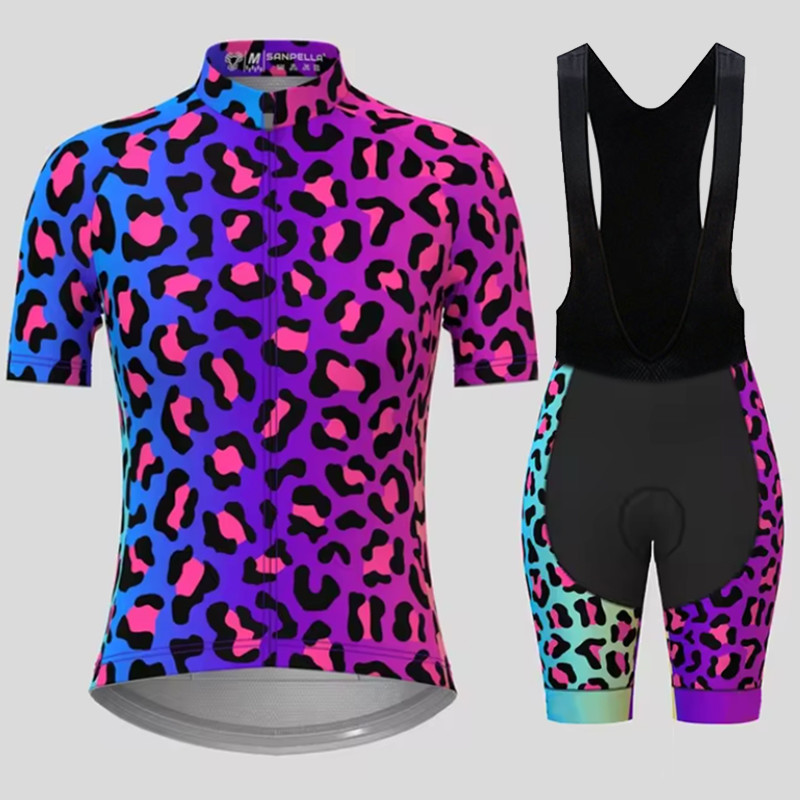 남성용 통기성 사이클링 세트 세트, 블루 레오파드 무늬 - Cycling Gear Brands 리뷰 및 가격