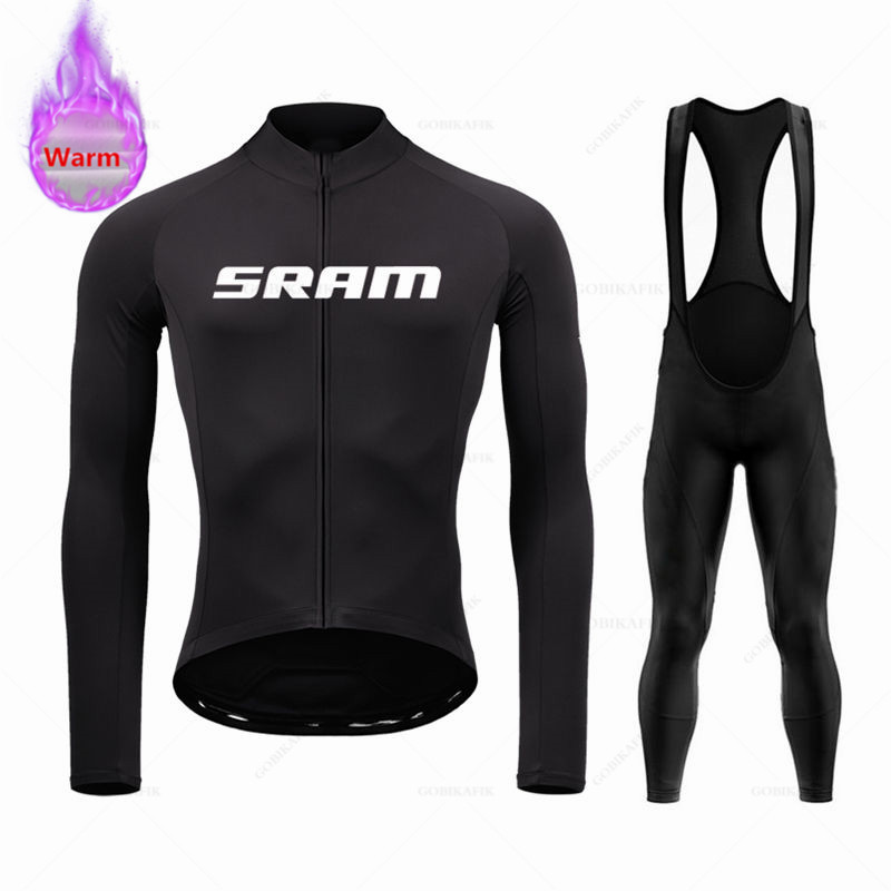 Sram 팀 겨울 긴 소매 열 양털 사이클링 저지 세트 - Cycling Bib Shorts 리뷰 및 가격